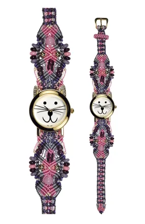 109D - Wide with Gold Cat Watch