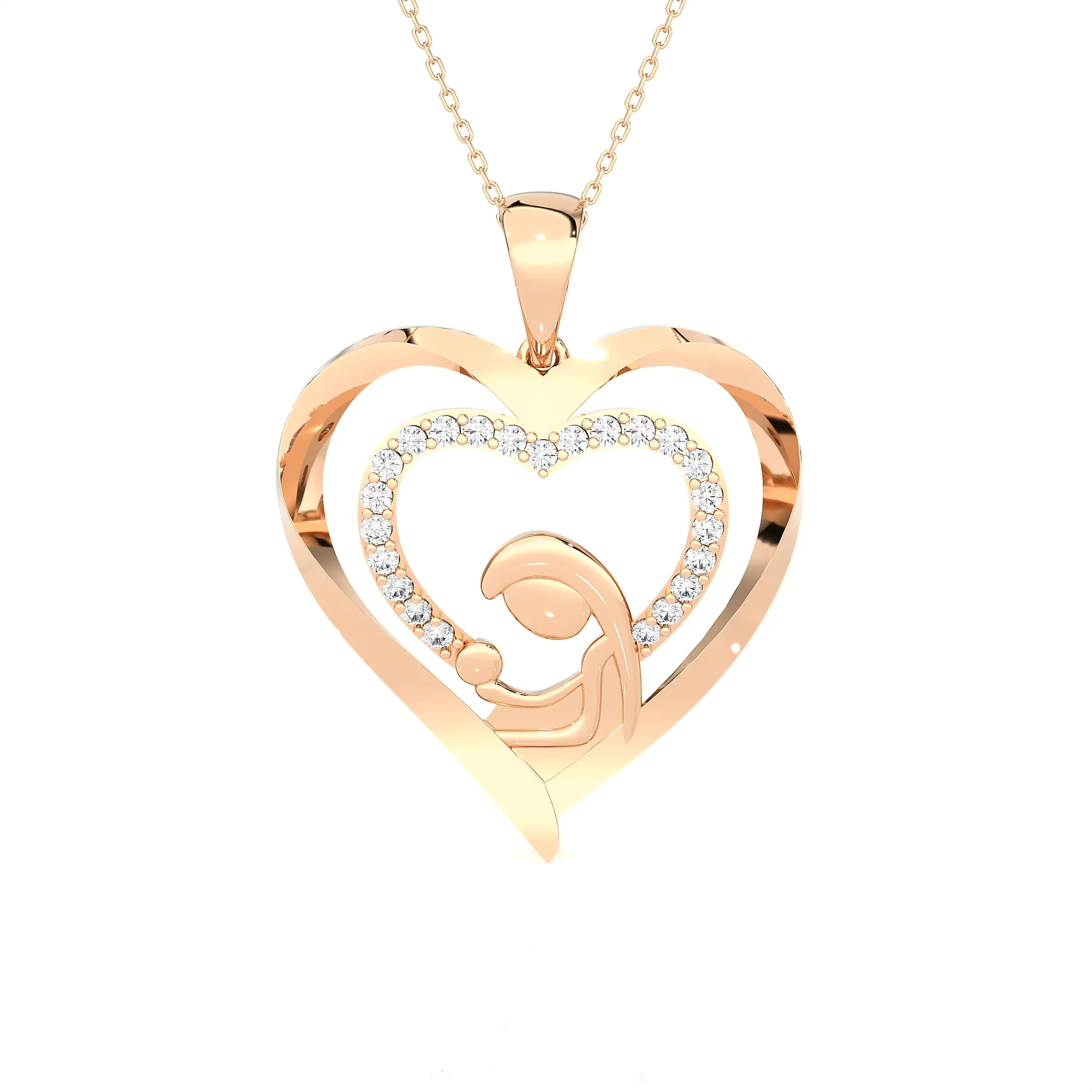 1/3  ctw Round Lab Grown Diamond Heart Pendant