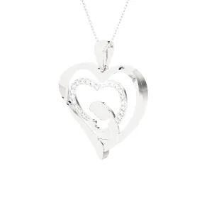 1/3  ctw Round Lab Grown Diamond Heart Pendant