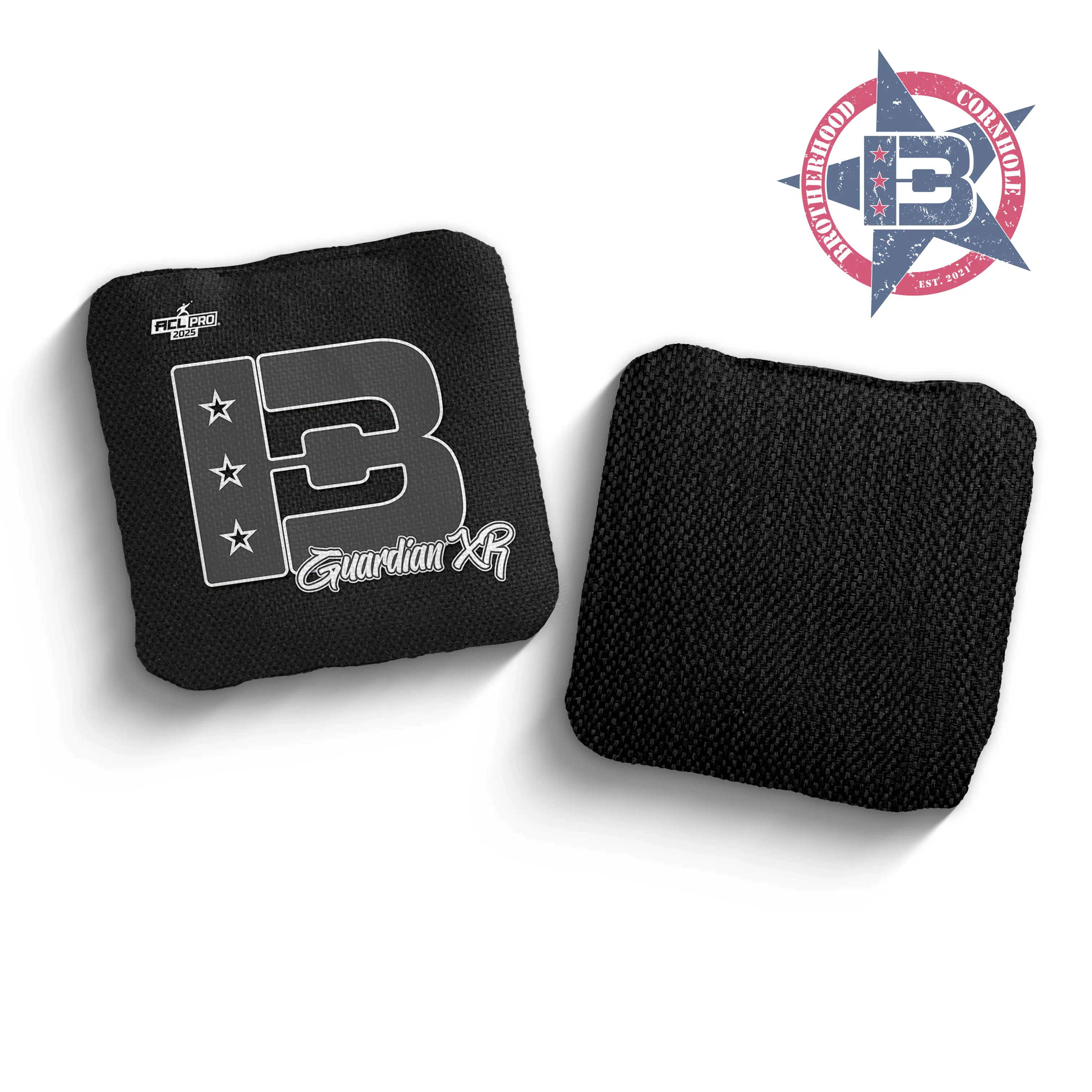 2025 Brotherhood Cornhole Guardian X Black Broadcast Edition ACL Pro Stamped Cornhole Bags