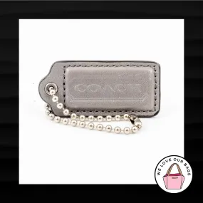 2.25" Medium COACH GRAY GREY LEATHER KEY FOB BAG CHARM KEYCHAIN HANGTAG TAG