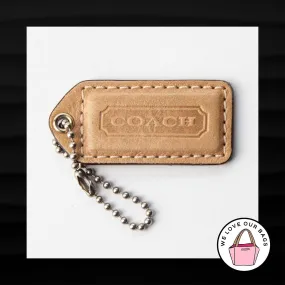 2.25" Medium COACH TAN NUDE LEATHER KEY FOB BAG CHARM KEYCHAIN HANGTAG TAG