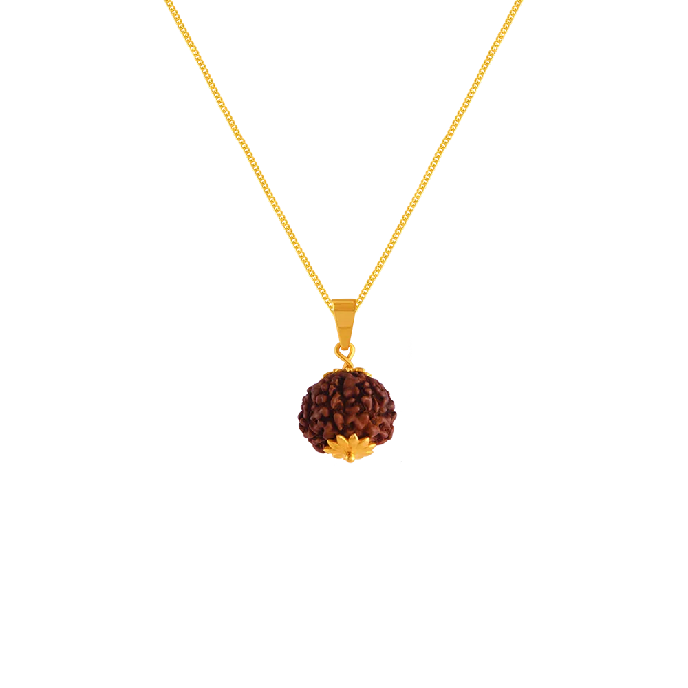 22k Rudraksh Studded Gold Pendant Design