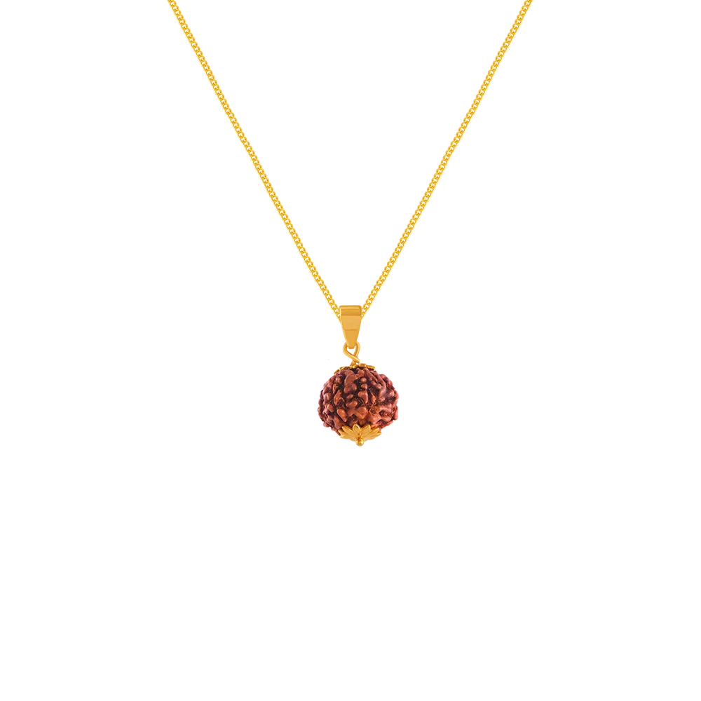 22k Rudraksh Studded Gold Pendant Design