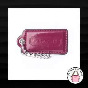 2.5" Large COACH PURPLE MAGENTA PATENT LEATHER KEY FOBBAG CHARM KEYCHAIN HANGTAG