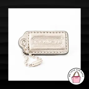 2" Medium COACH GOLD LEATHER KEY FOB BAG CHARM KEYCHAIN HANGTAG TAG