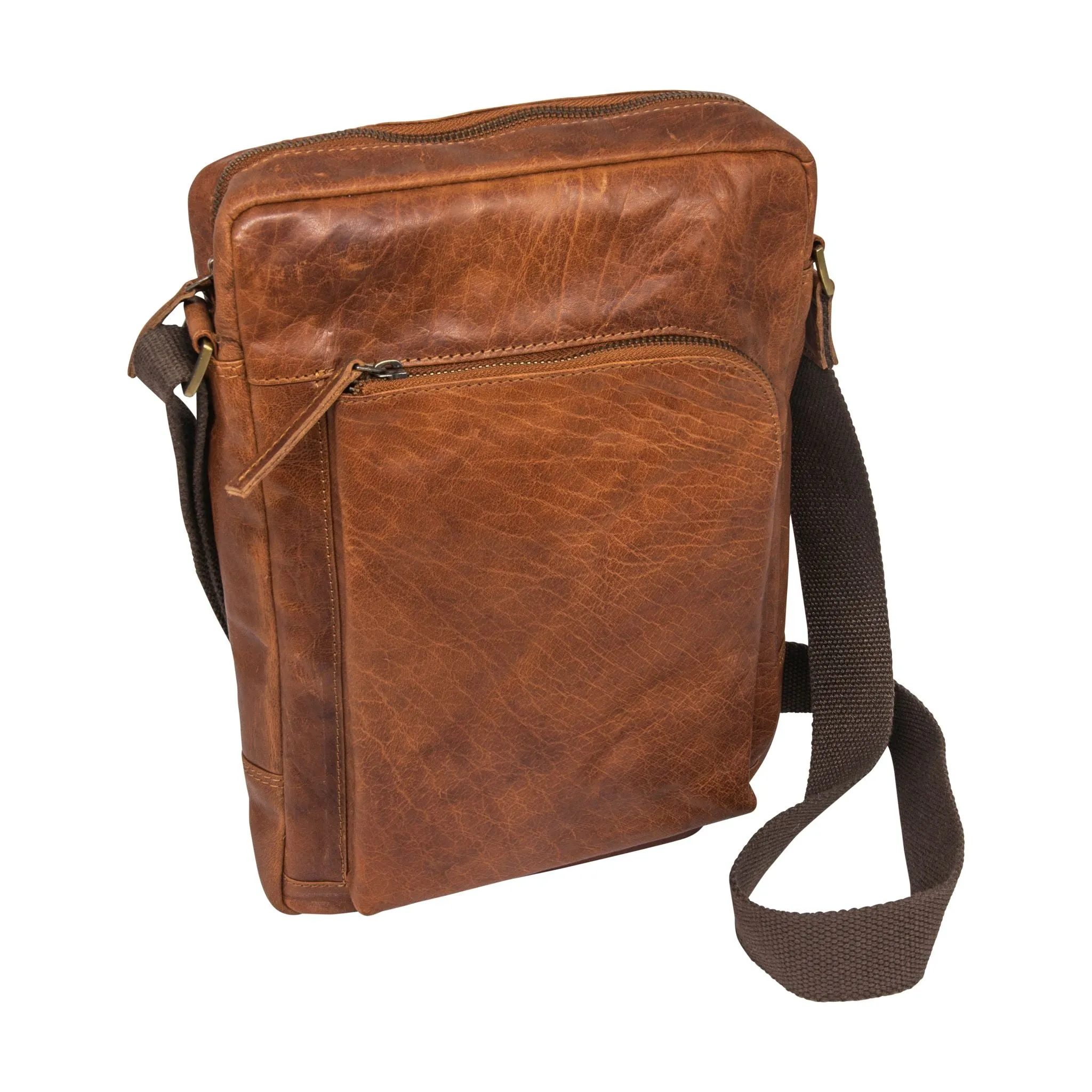 A5 Brown Leather City Bag UM612-Walnut