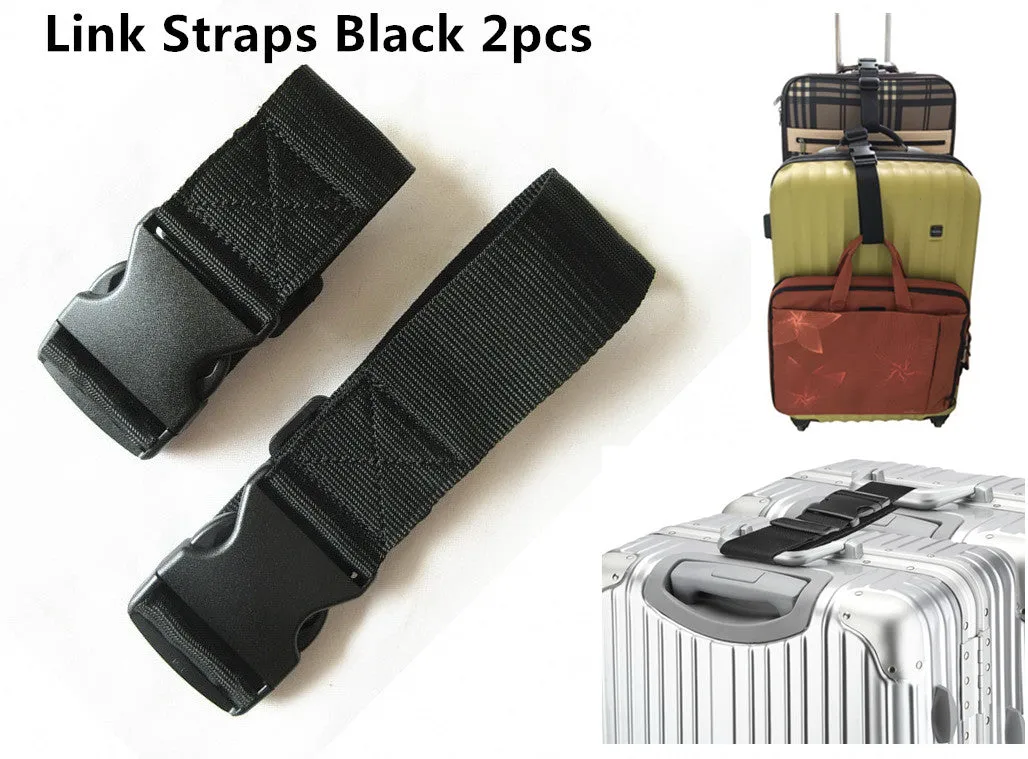 A99 Link Strap Add-A-Bag Luggage Strap Adjustable Suitcase Packing Belt Travel Accessories w Quick Release Buckle 2pcs/pack