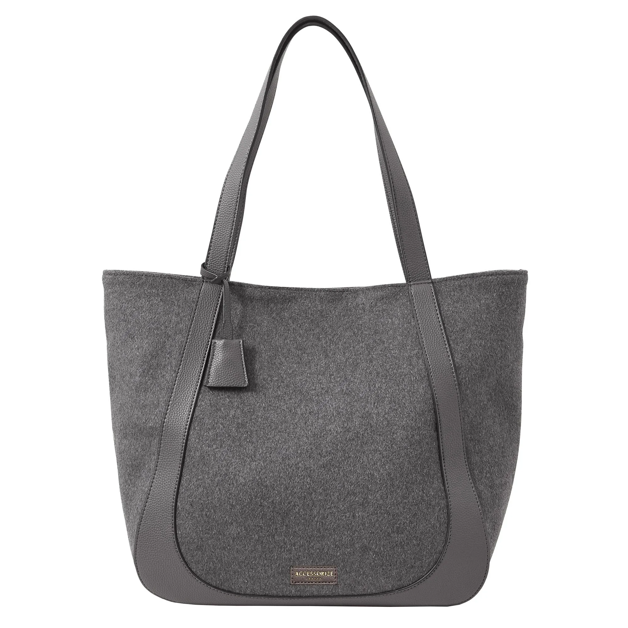 Accessorize London Women's Grey Felt Shoulder Bag