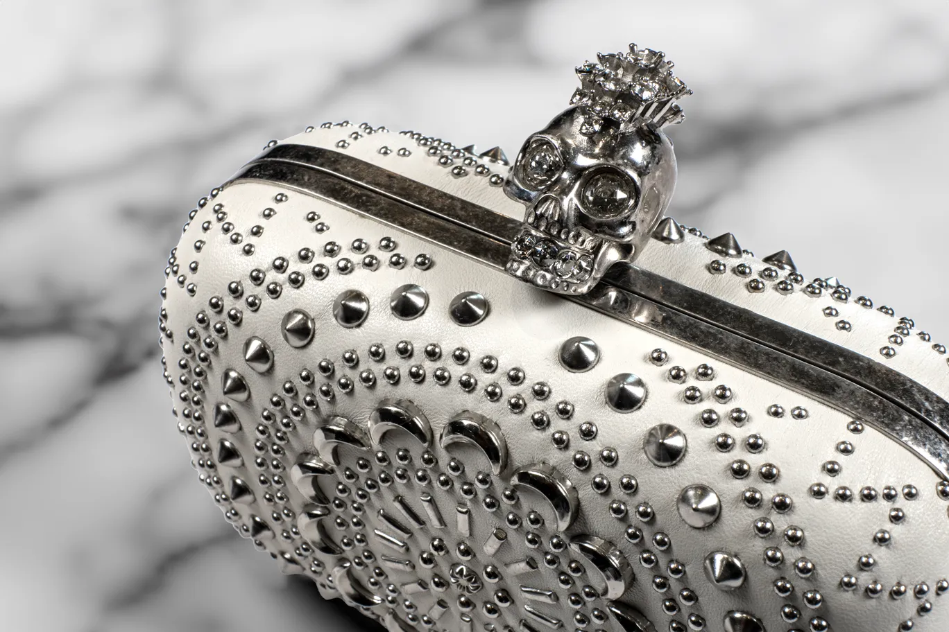 Alexander McQueen Studded Leather Skull Minaudiere