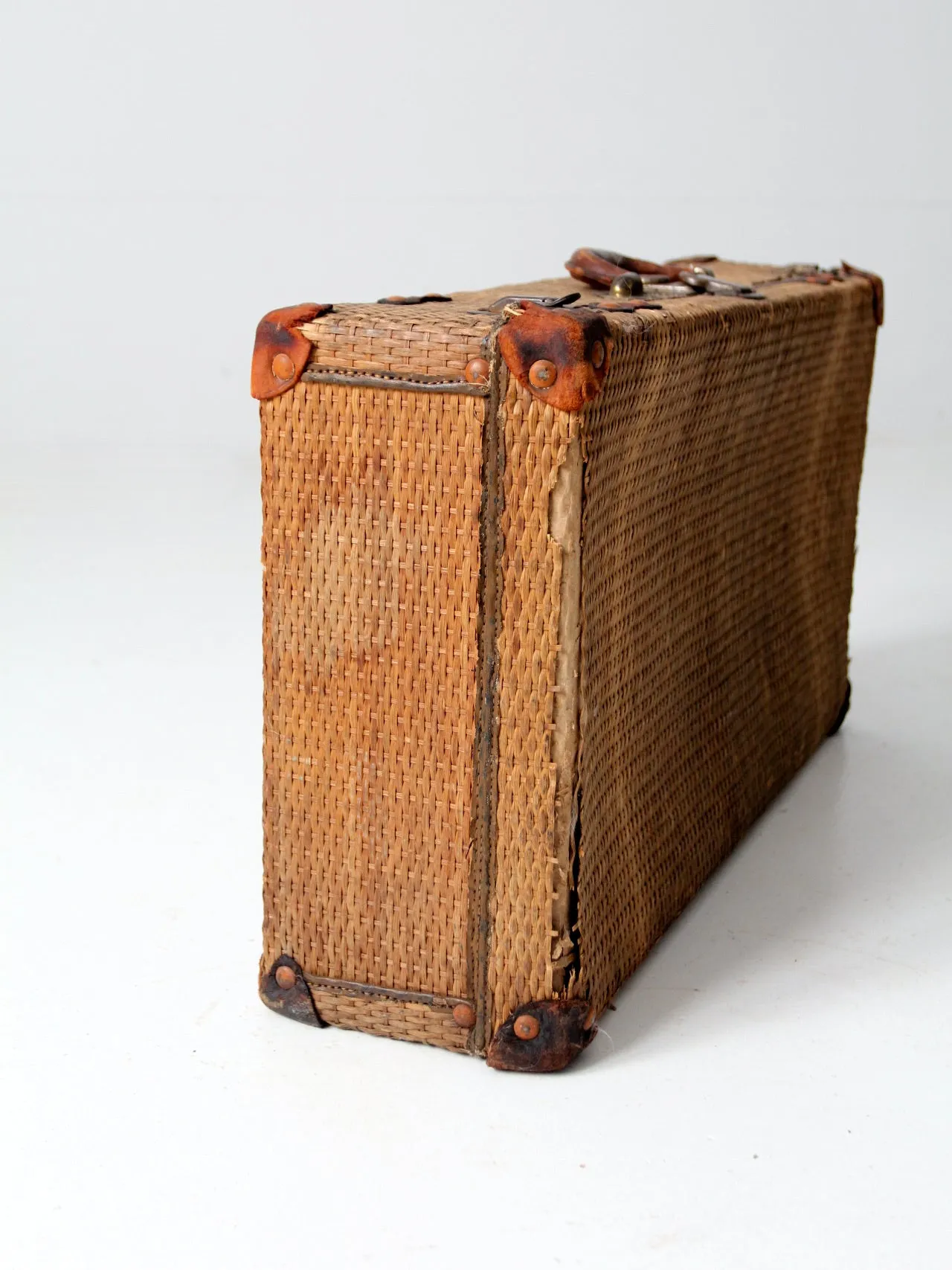 antique wicker suitcase