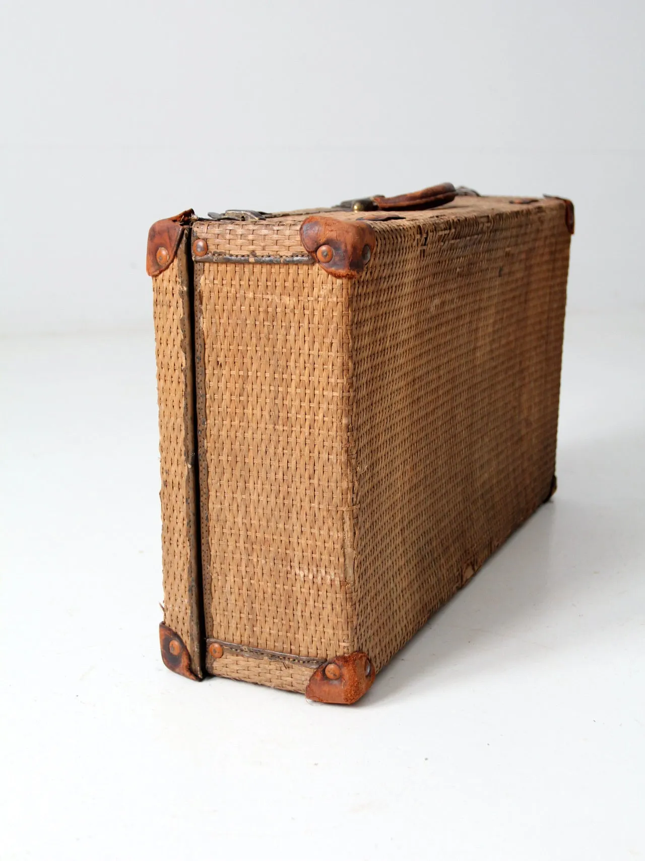 antique wicker suitcase