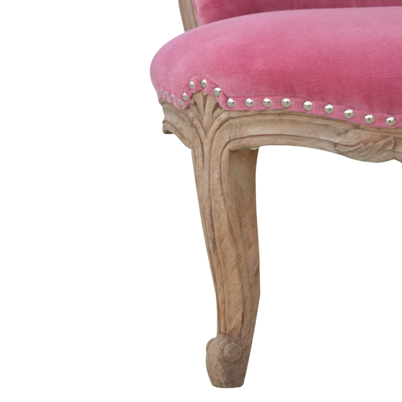 Artisan Pink Velvet Studded Chair