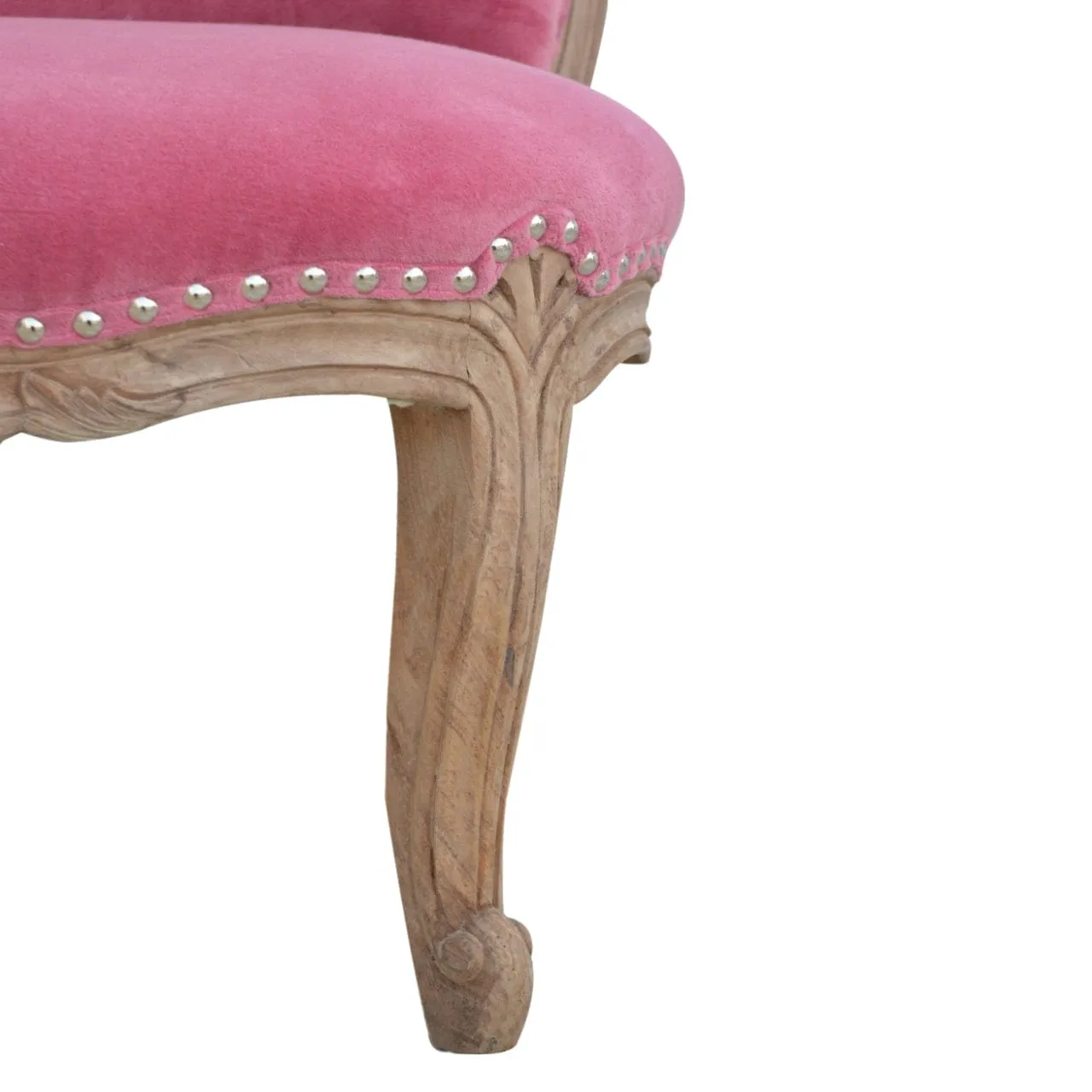 Artisan Pink Velvet Studded Chair