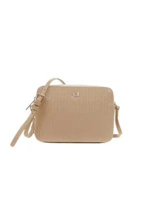 Baldinini Trend Beige Calfskin Leather Crossbody Bag