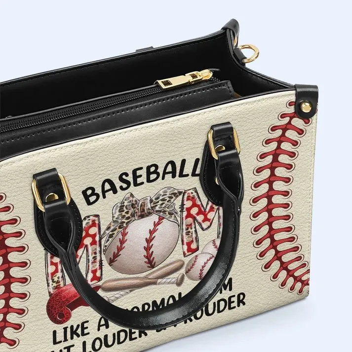 Baseball Mom Personalized Leather Handbag by CHRISTIANARTBAG – Sporty Chic Meets Functional Elegance