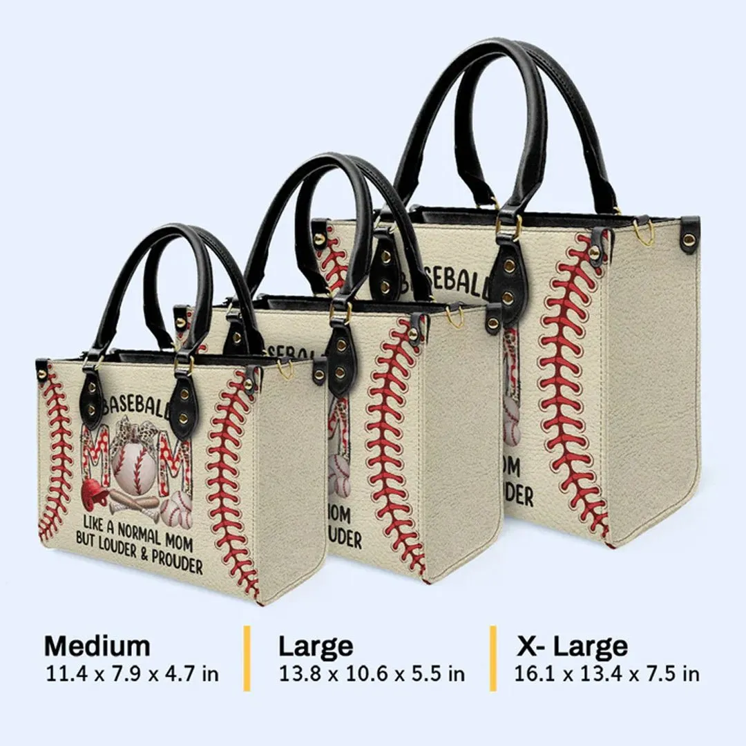 Baseball Mom Personalized Leather Handbag by CHRISTIANARTBAG – Sporty Chic Meets Functional Elegance