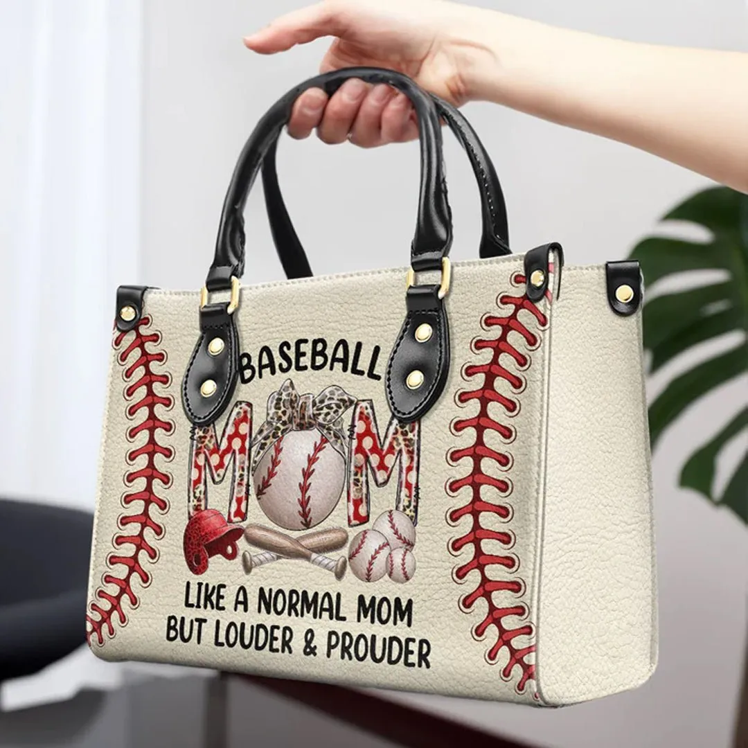 Baseball Mom Personalized Leather Handbag by CHRISTIANARTBAG – Sporty Chic Meets Functional Elegance