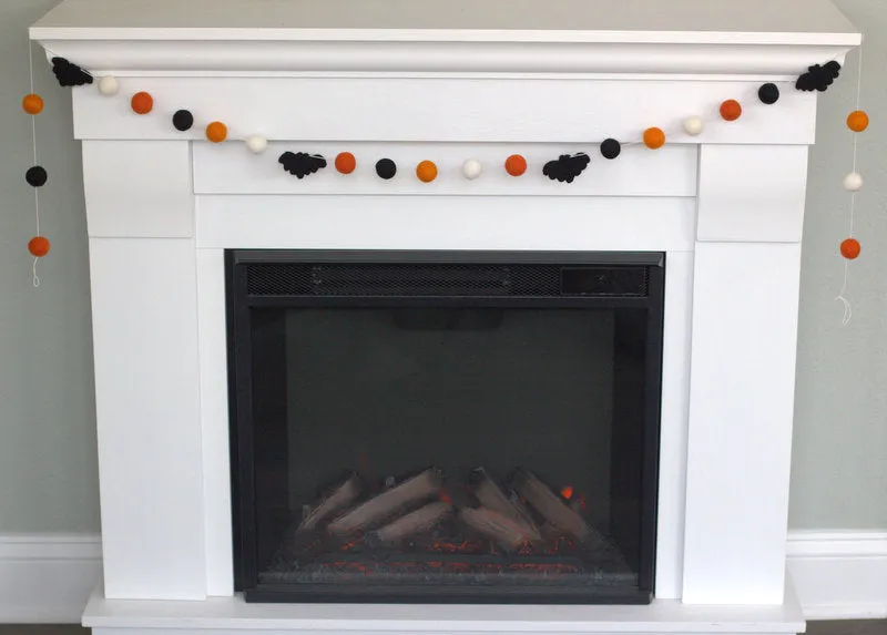 Bat Halloween Garland- Orange Black & White