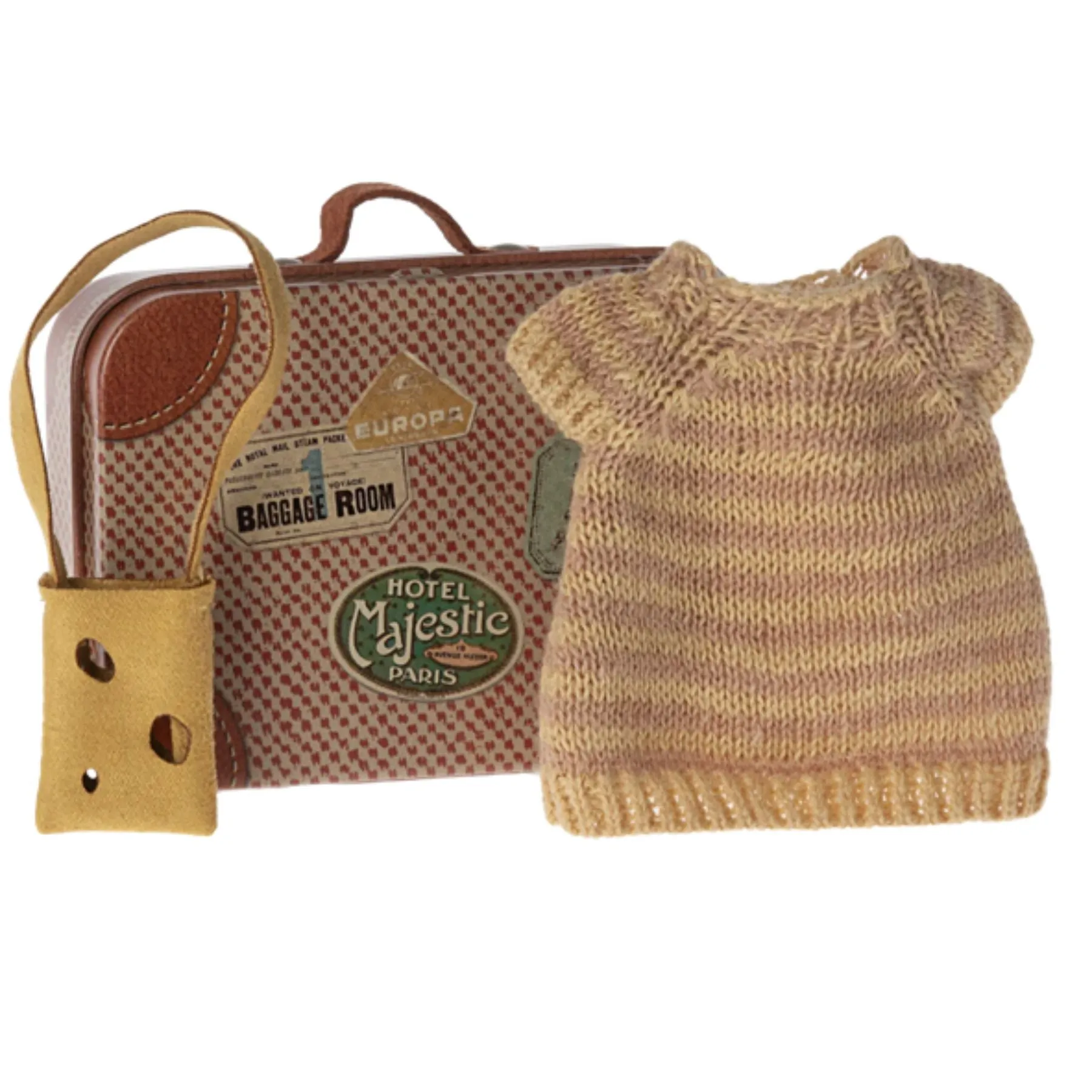 Big Sister Mouse Clothes - Knitted Dress   Bag in Suitcase