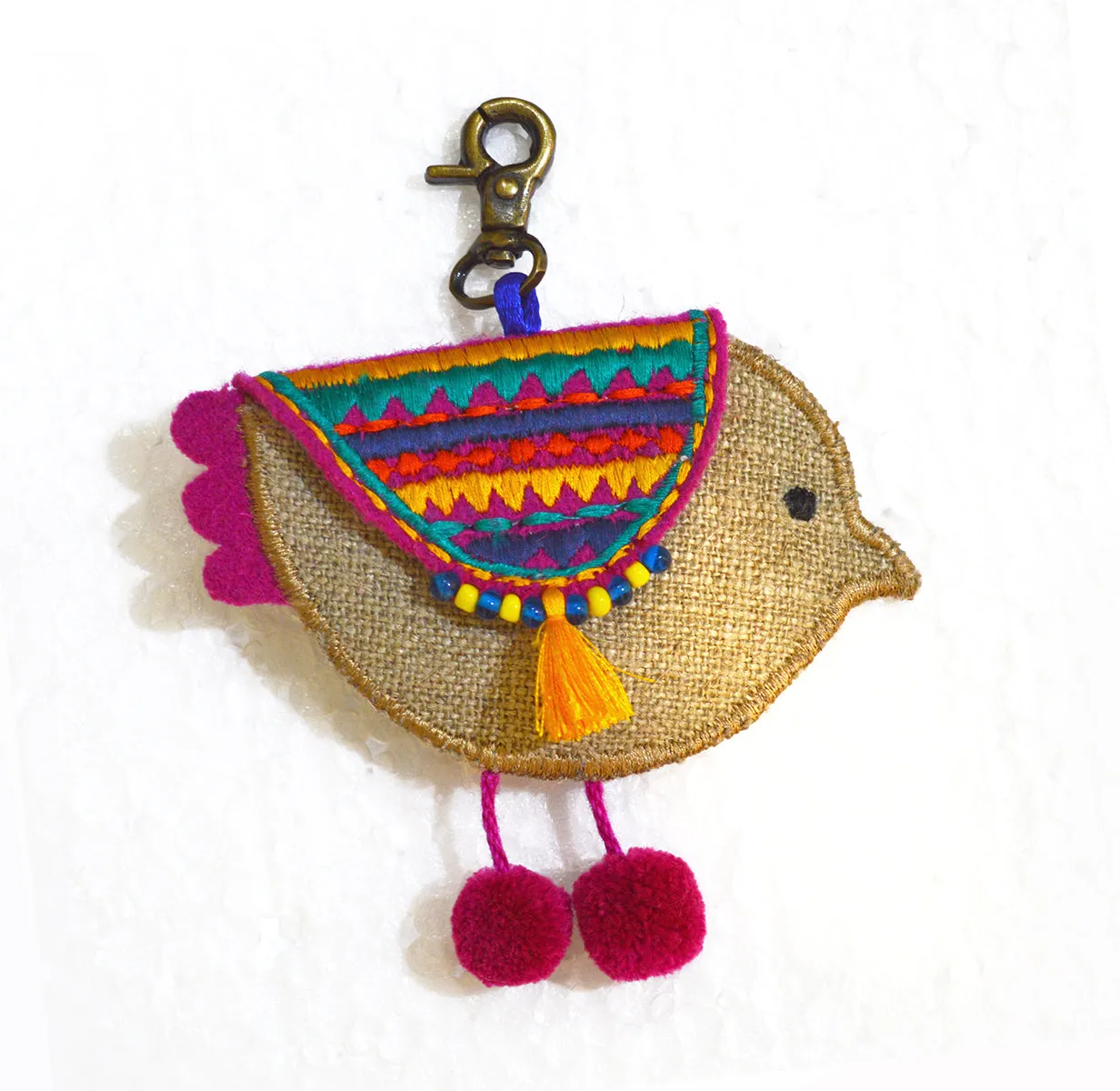 Bird coin bag, wire holder, handmade, gift, bohemian, moroccan size 4X3 inches