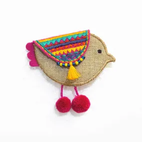 Bird coin bag, wire holder, handmade, gift, bohemian, moroccan size 4X3 inches