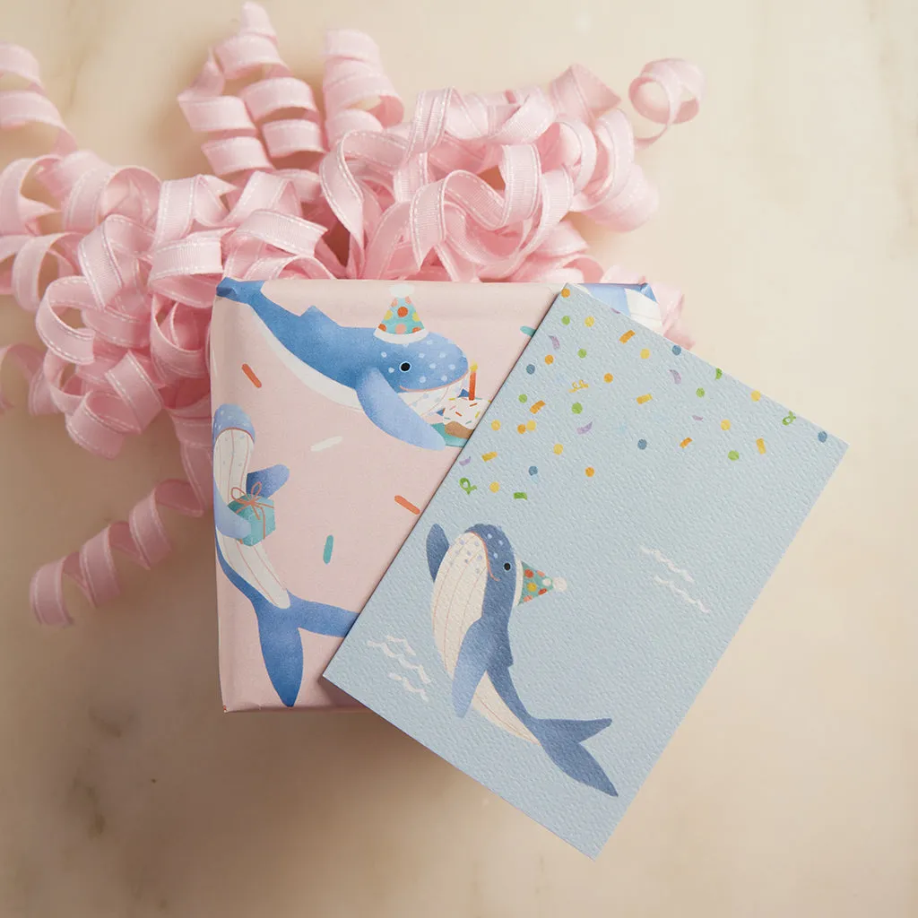 Birthday Party Whale Wrapping Paper Sheets Set of 3