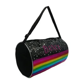 Black Duffel W/Dance Print & Rainbow