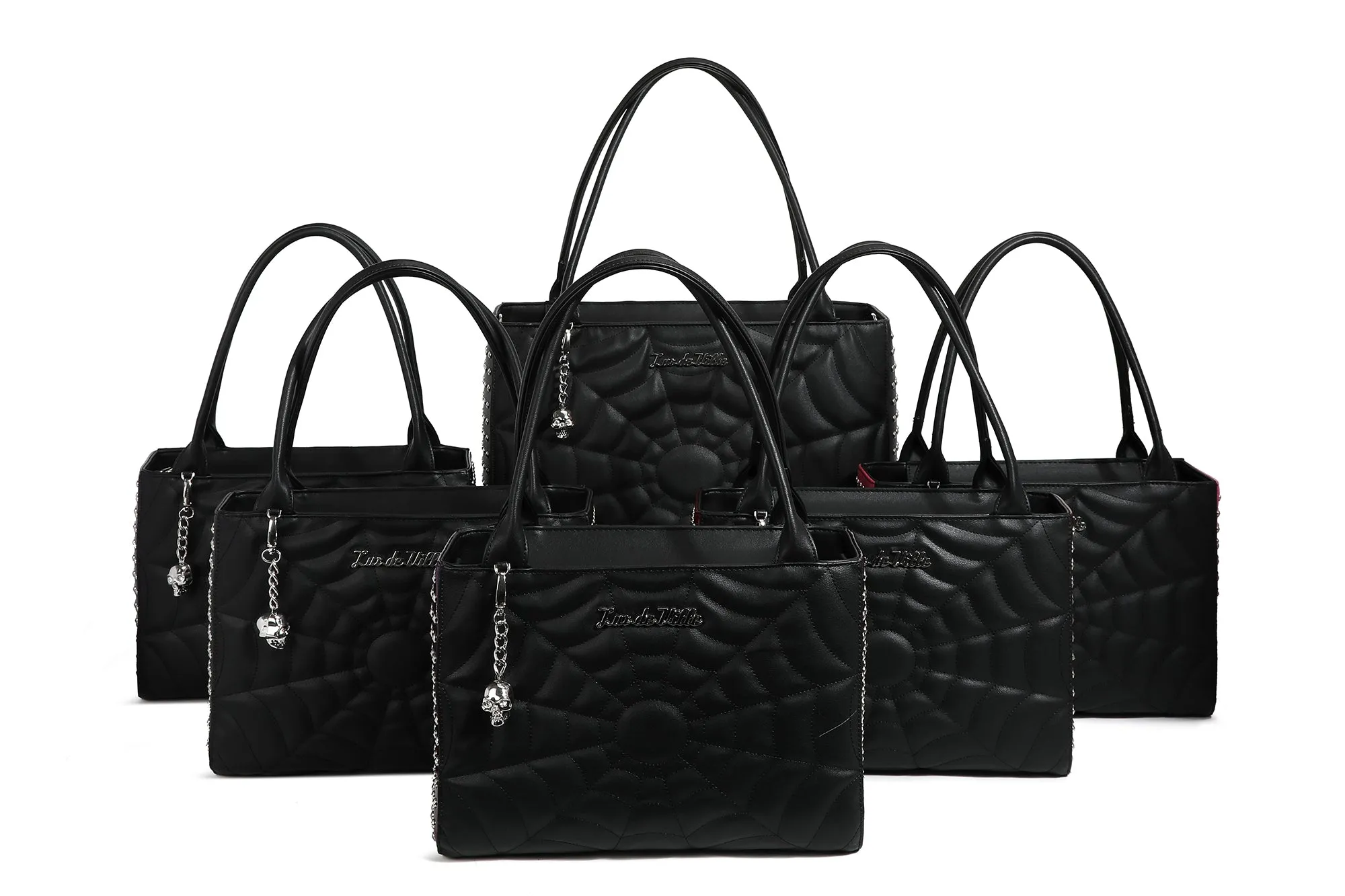 Black Matte Spider Web Medium Tote