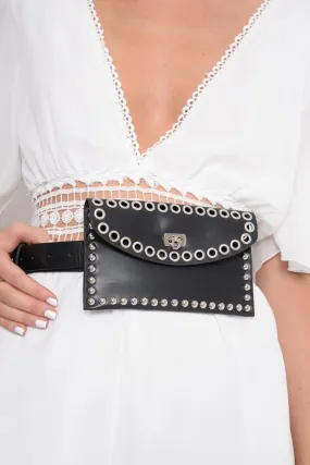 Black Studded Envelope Bumbag - Hildred