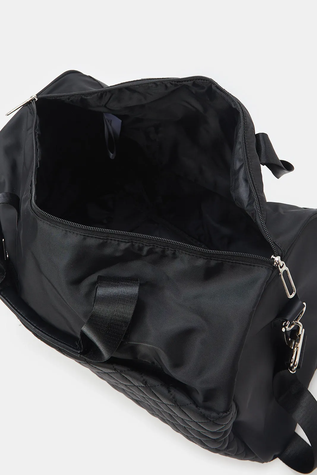 Black Textured Duffle Bag