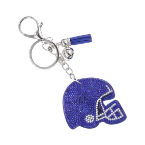 Blue Football Helmet Keychain Bag Charm