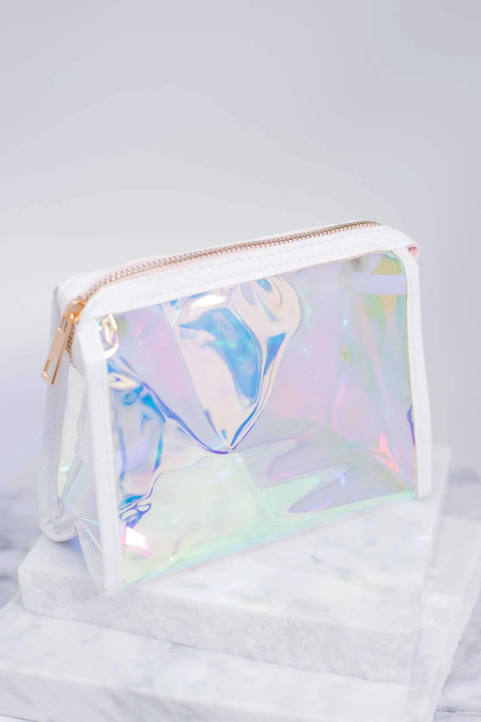 Boldly Go Iridescent Clear Mini Makeup Bag