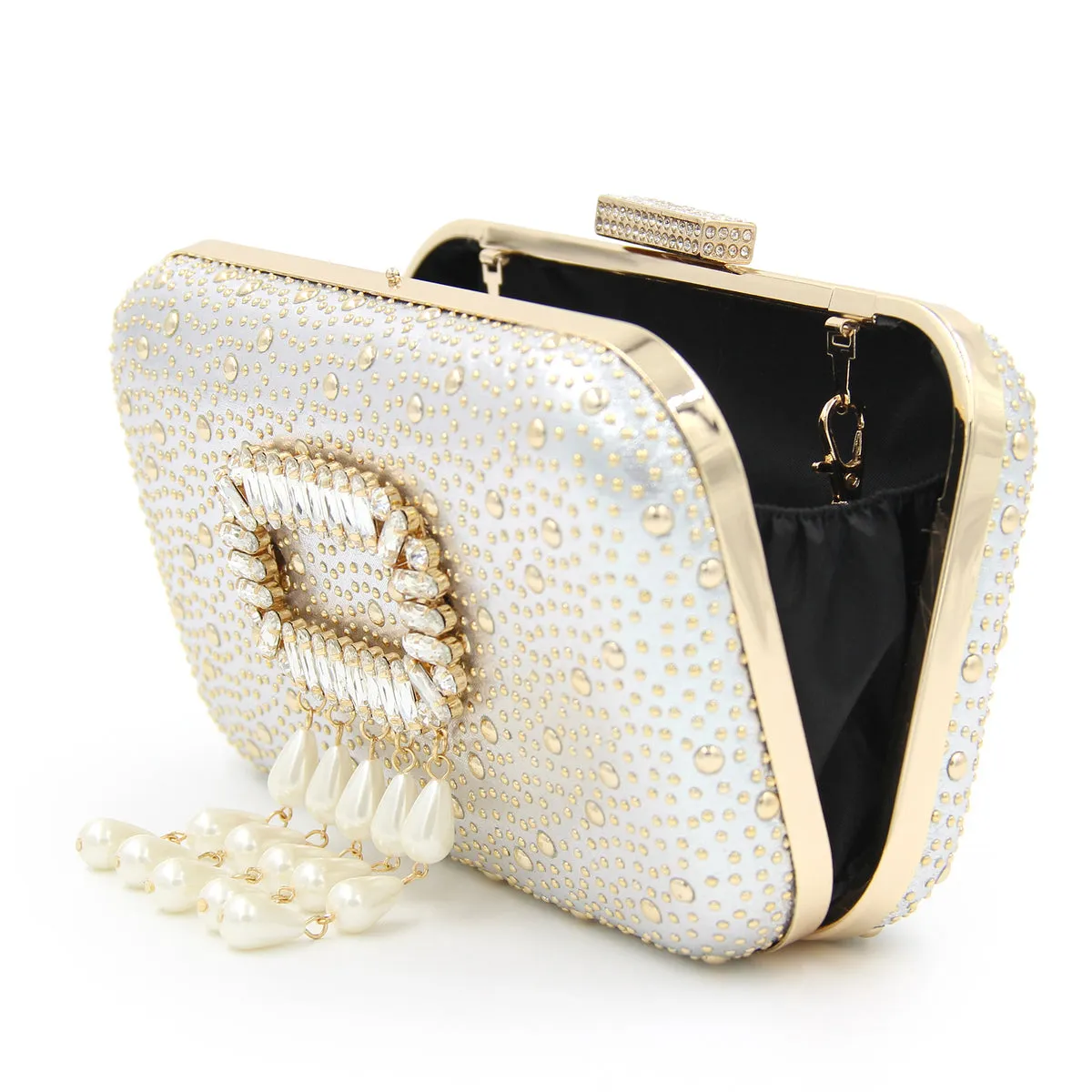 Box Clutches Fashion Beaded Tassel Evening Female Wedding Purse