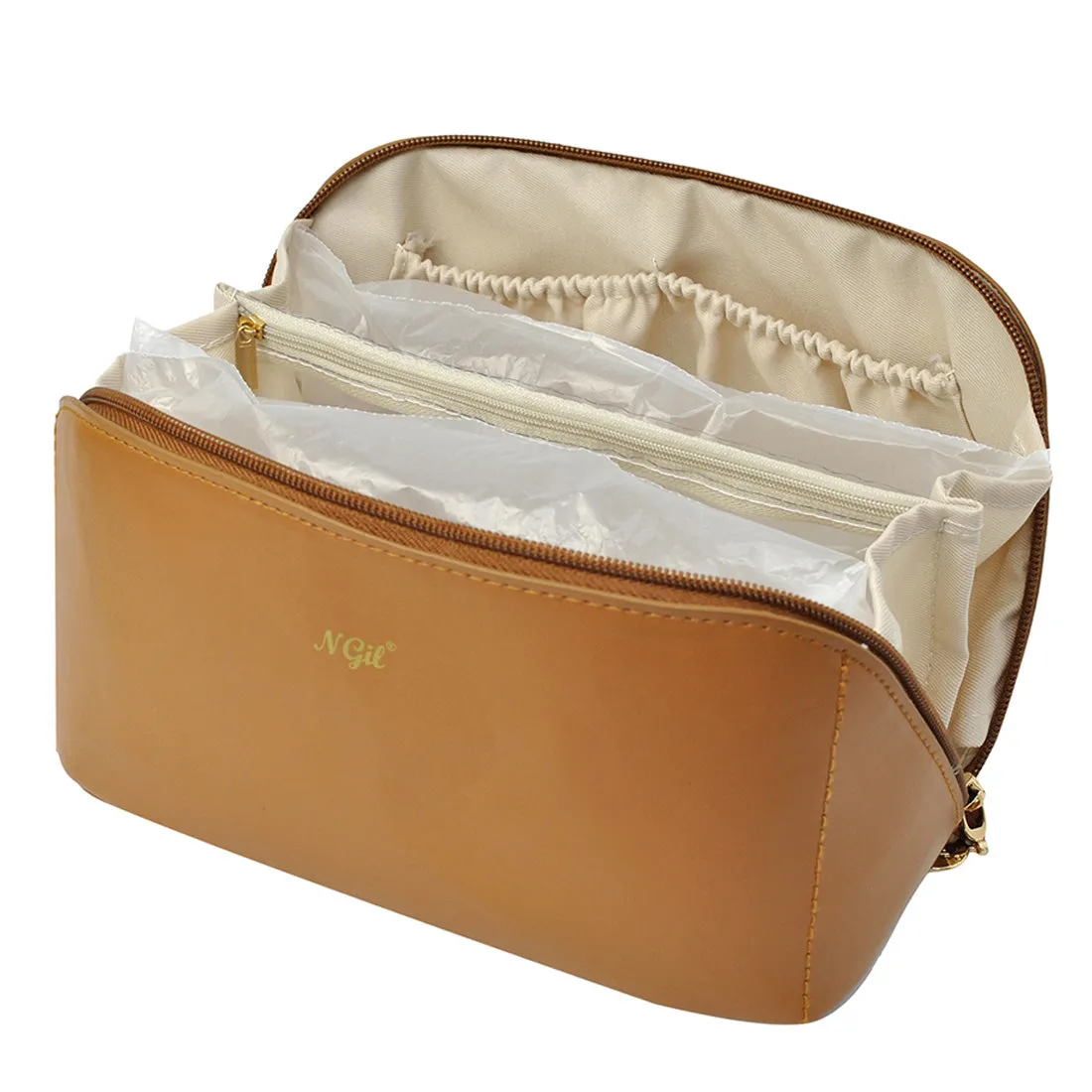 Brown NGIL Medium Faux Leather Travel Toiletry