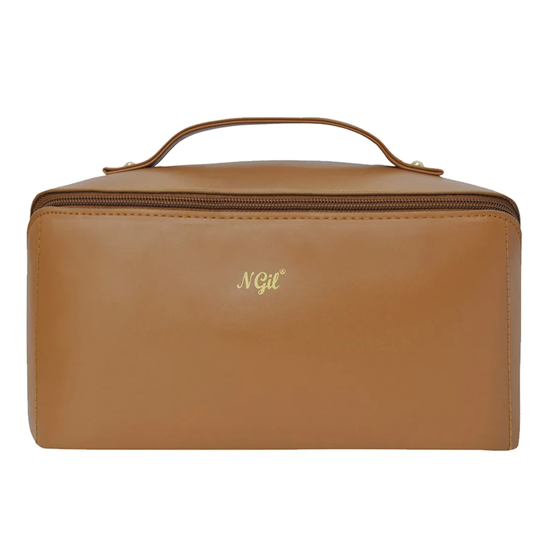 Brown NGIL Medium Faux Leather Travel Toiletry