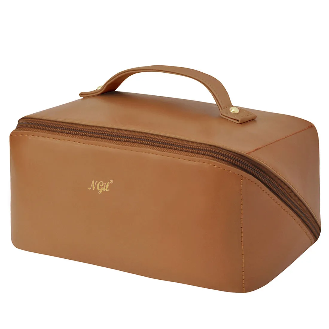 Brown NGIL Medium Faux Leather Travel Toiletry