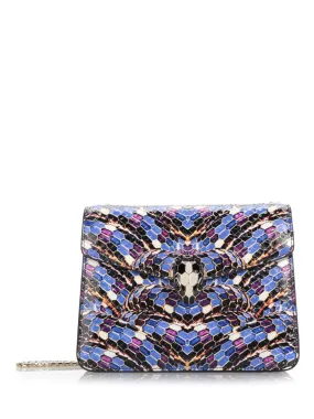 Bulgari Studded Snake Effect Crossbody Bag