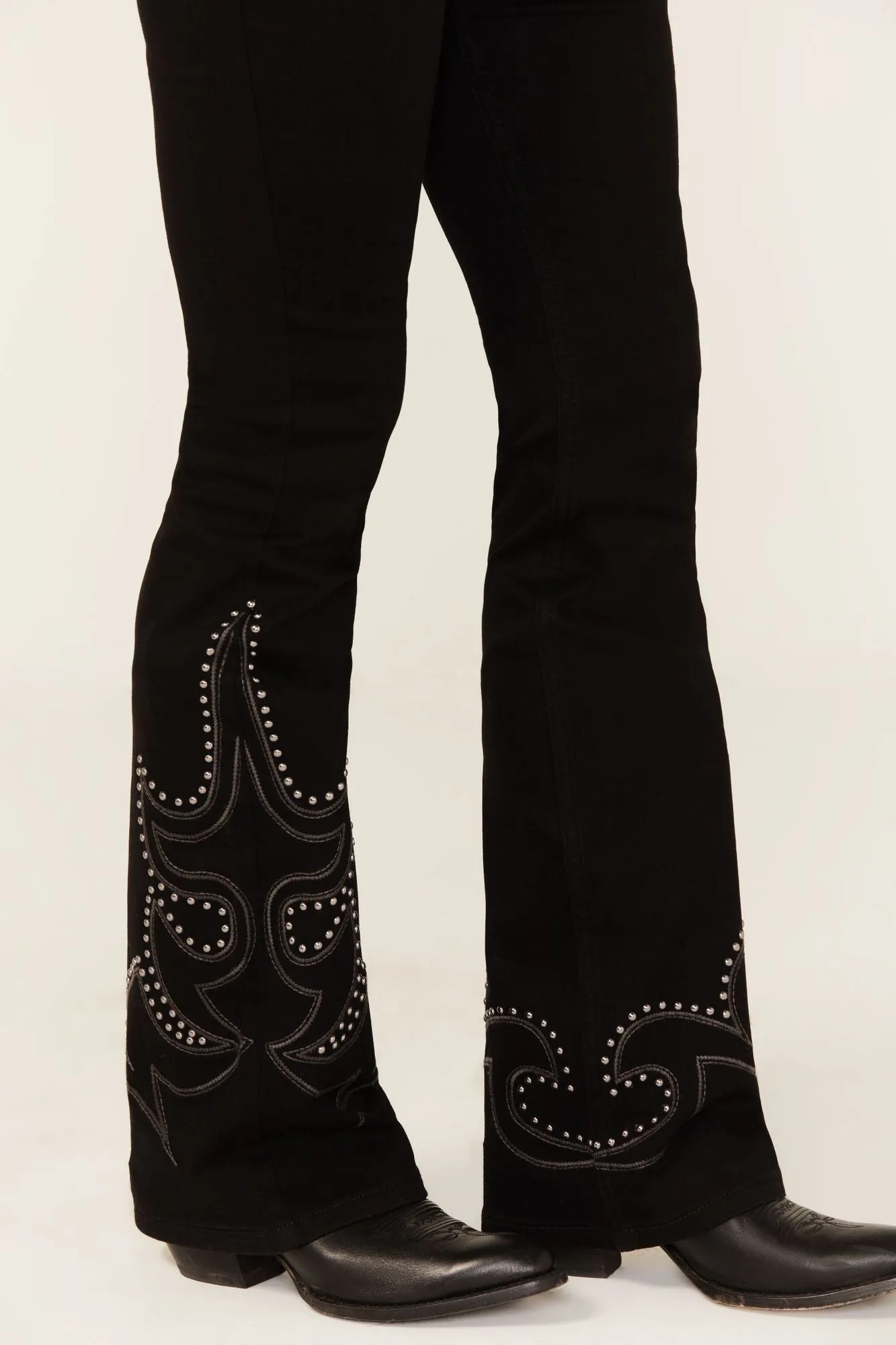 Burbank Legend High Rise Studded Bootcut Super Stretch Denim Jeans