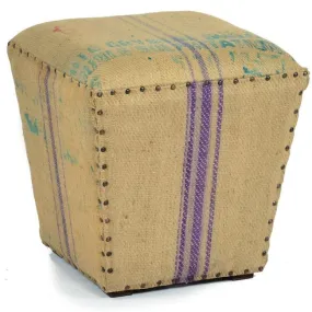 Burlap Bean Sack Ottoman