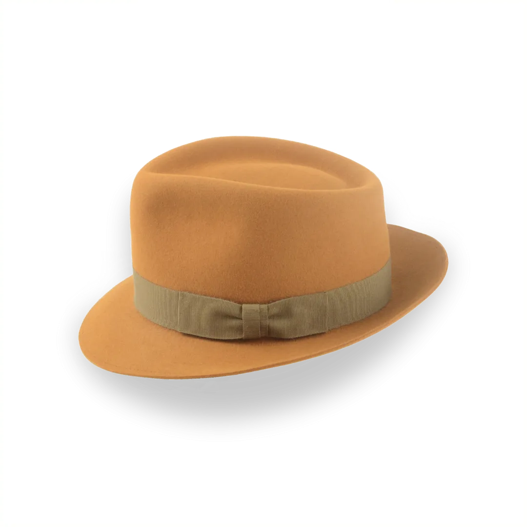 Burnt Orange Small Brim Trilby Fedora Hat in Stylish Fur Felt | The Colombo