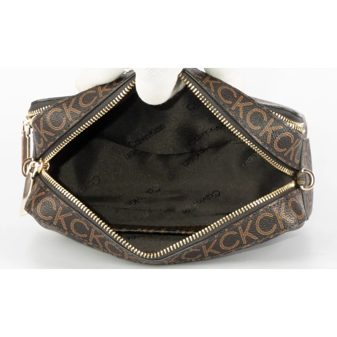 Calvin Klein Brown Logo Camera Crossbody Bag