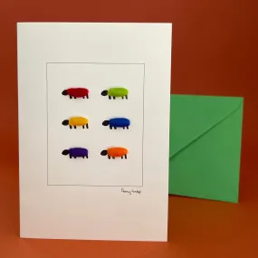 Card with felt detail - sheep (c1)