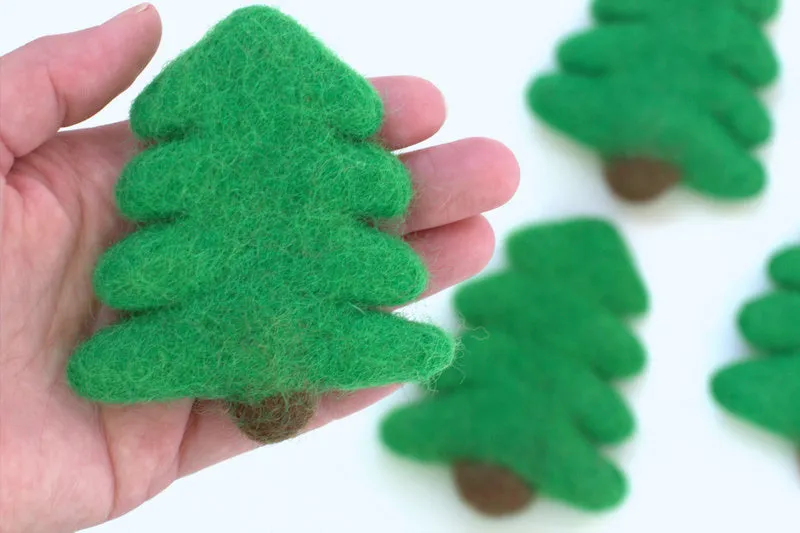 Christmas Tree Felt Garland- Red, Kelly Green, Lime, White- with LIME Trees