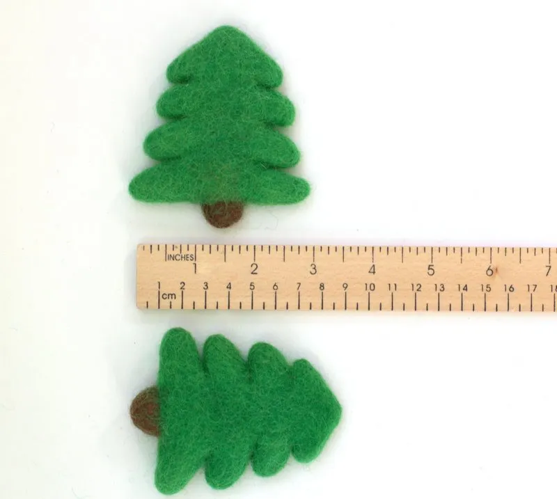 Christmas Tree Felt Garland- Red, Kelly Green, Lime, White- with LIME Trees