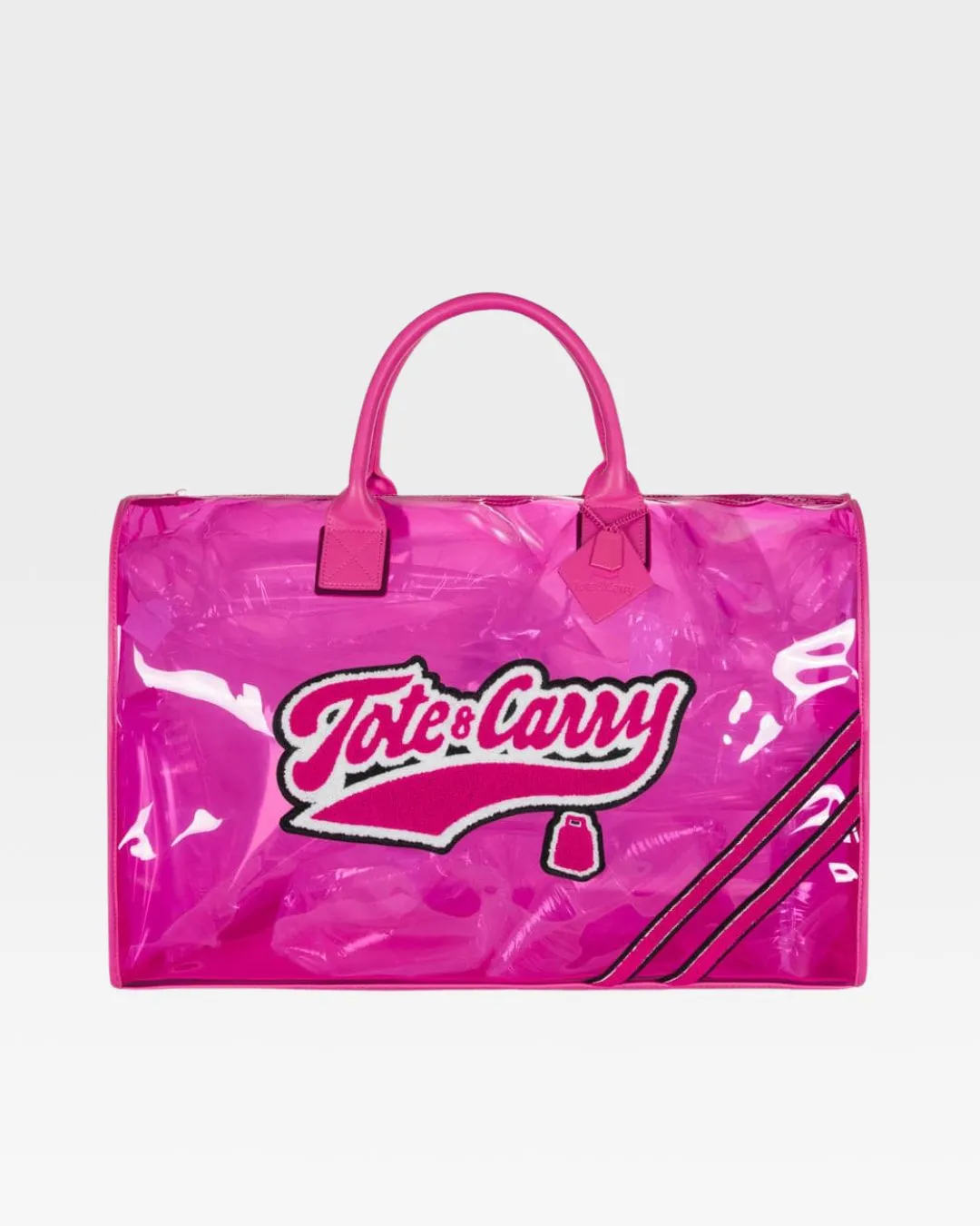 Clear Duffle Bag in Neon Pink