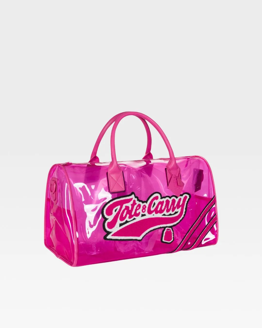 Clear Duffle Bag in Neon Pink