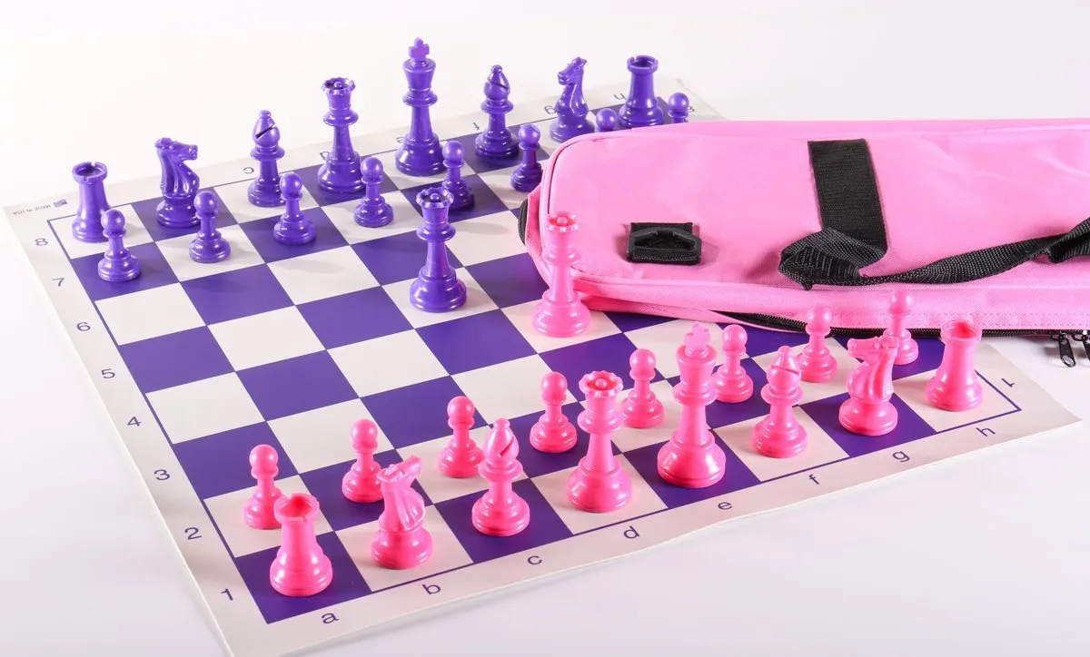 Club Chess Set Color Combo 1 - Pink and Purple