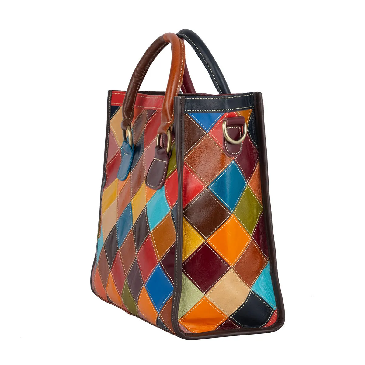 Colorful Leather Premium Hand-held Shoulder Crossbody Bag