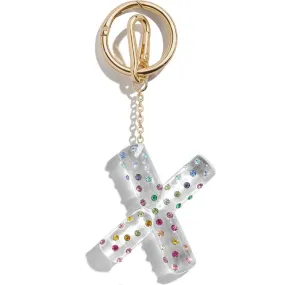 Confetti Initial Bag Charm - X